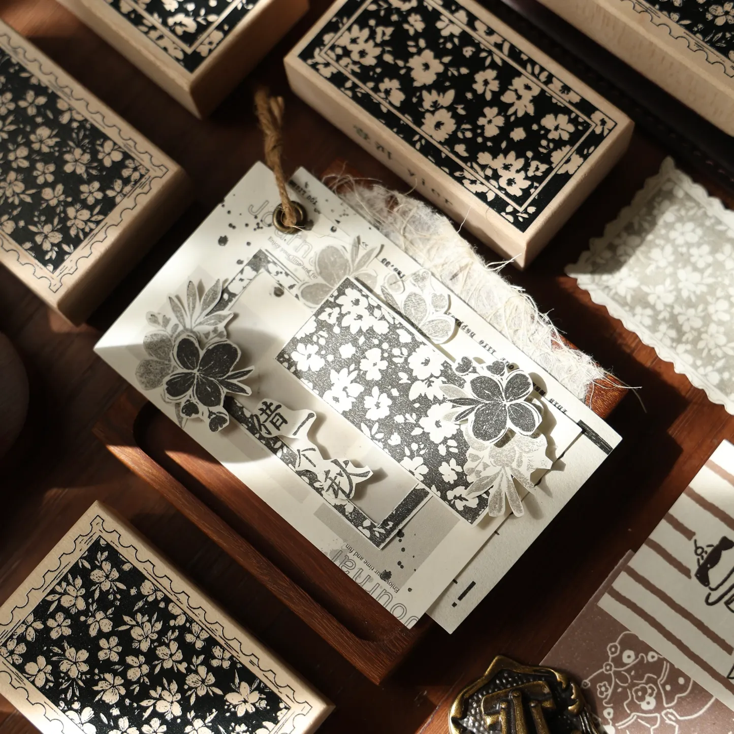 YIER Studio Floral Wood Stamp