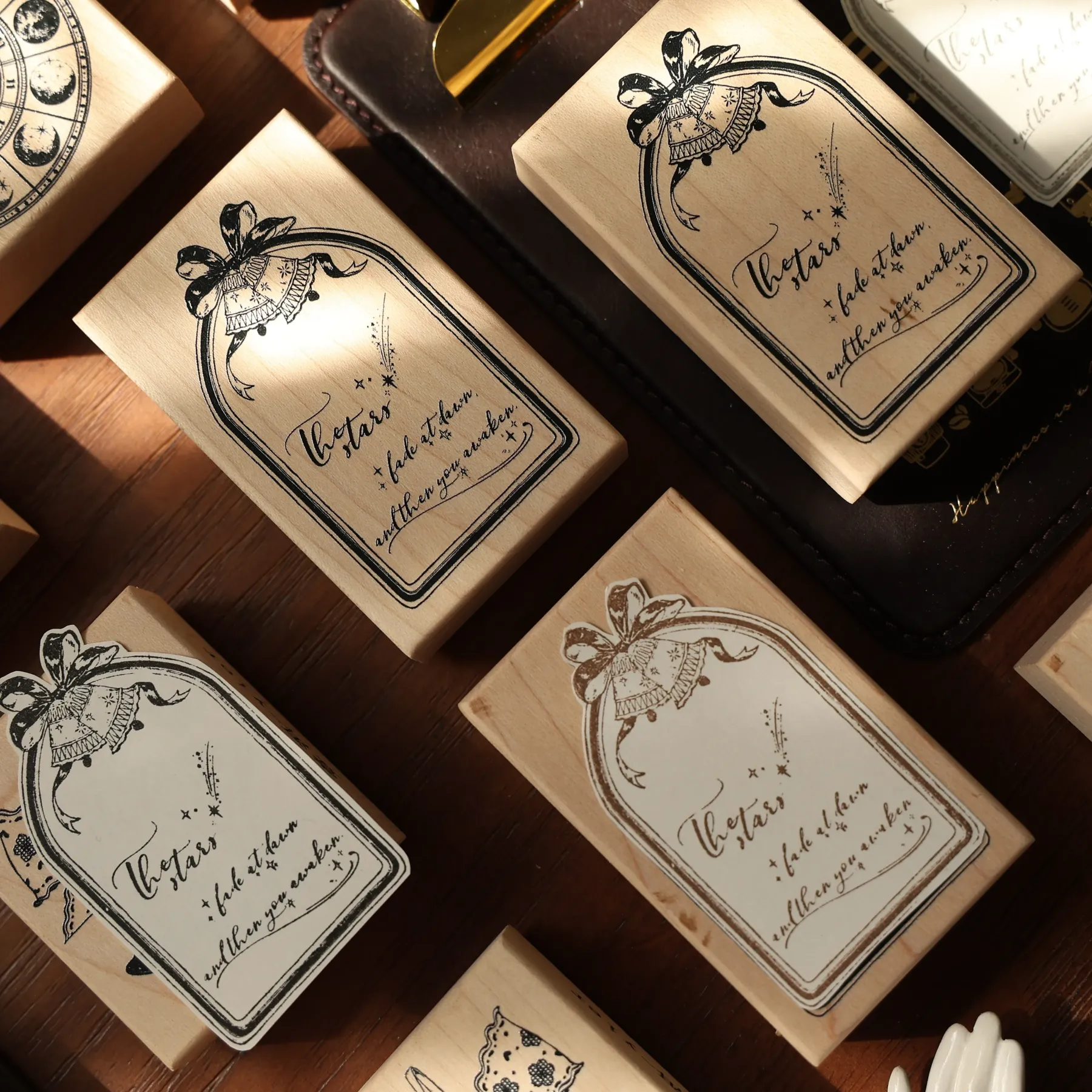 YIER Bell Window Compass Wood Stamp