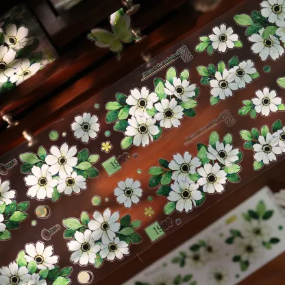 YIER Studio Pre-cut Green flowers PET Tape 2.17*196.85 inch
