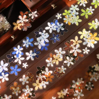YIER Studio Pre-cut Small flowers PET Tape 2.17*196.85 inch