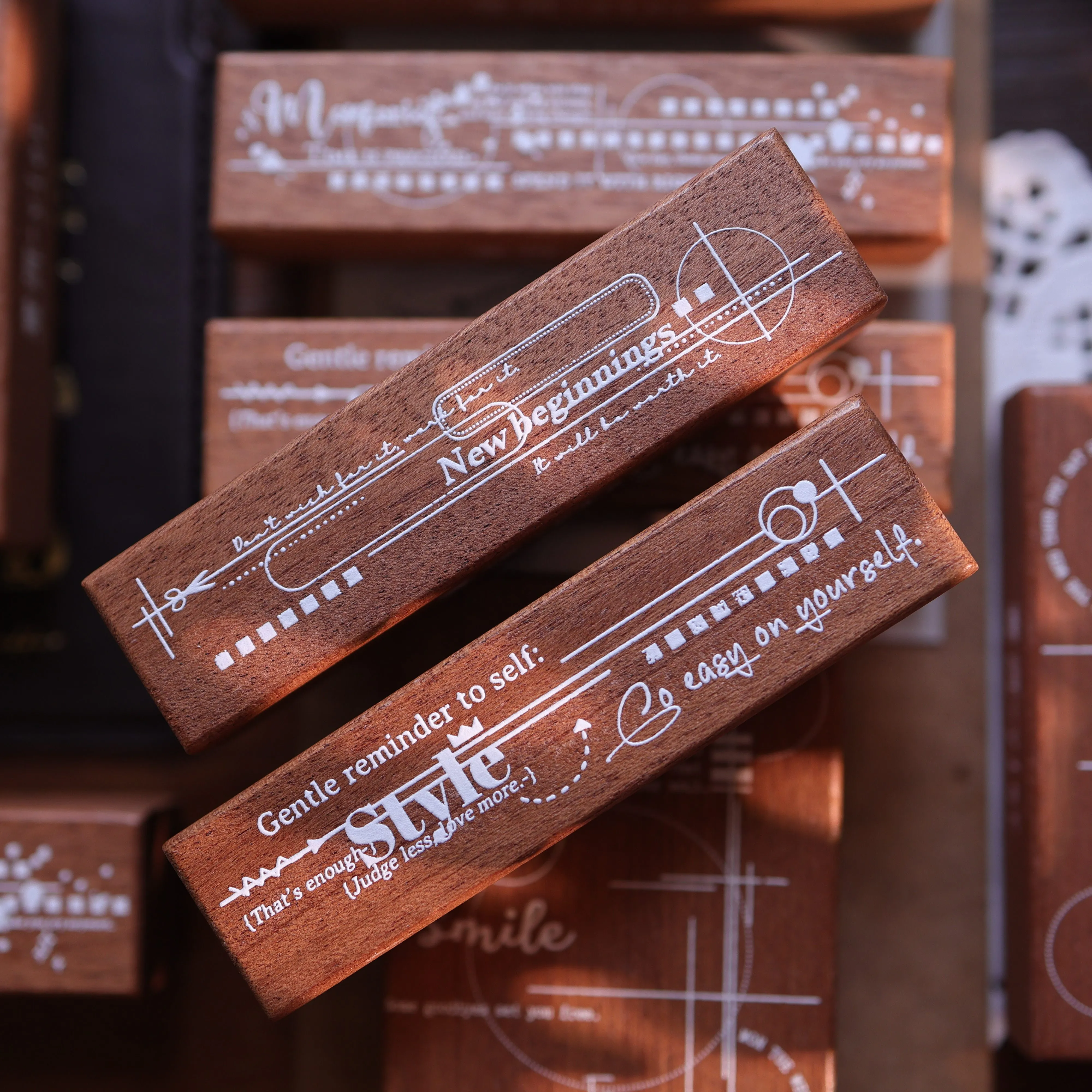 YIER Studio Basic lines Wood Stamp