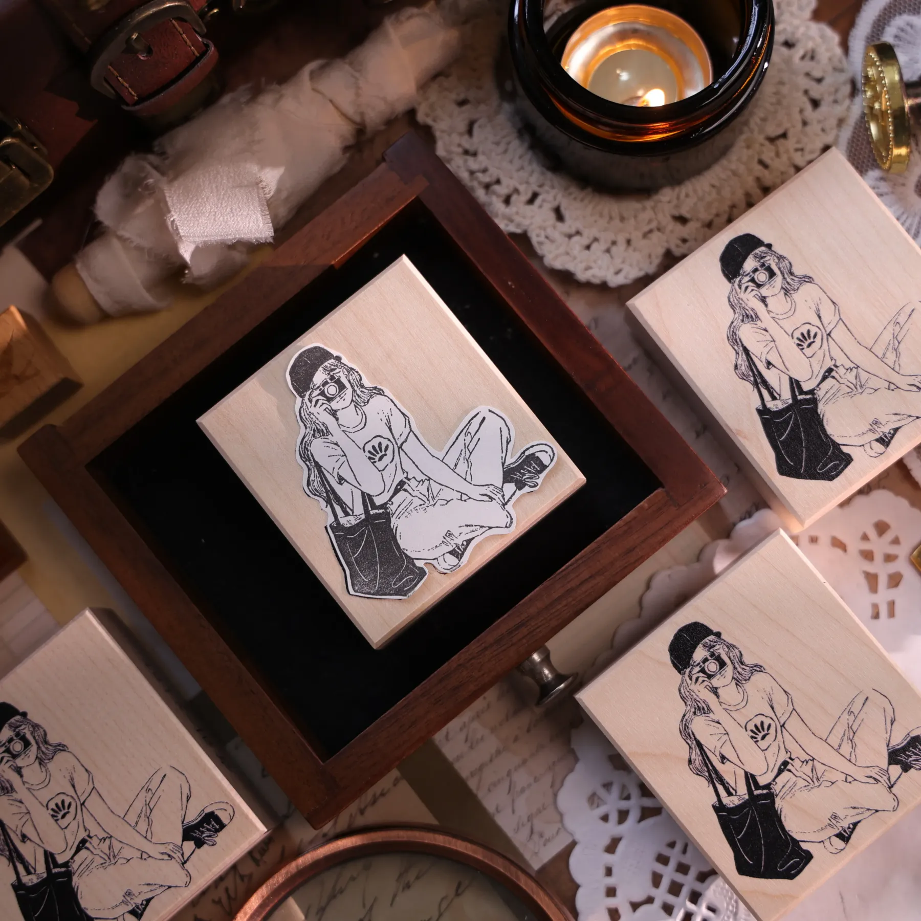 YIER Studio Girl Wooden Stamp