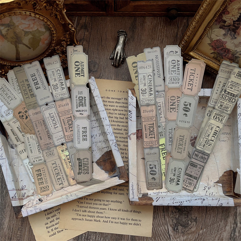 22pcs Vintage-style old ticket drop Scrapbooking materials