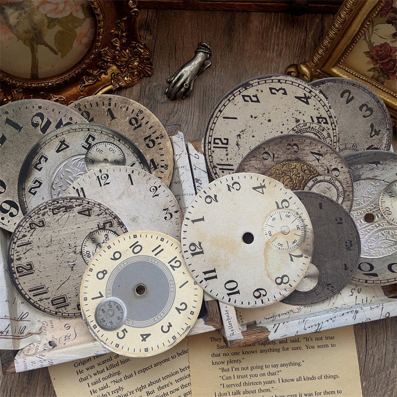 12pcs Vintage clock face Scrapbooking materials