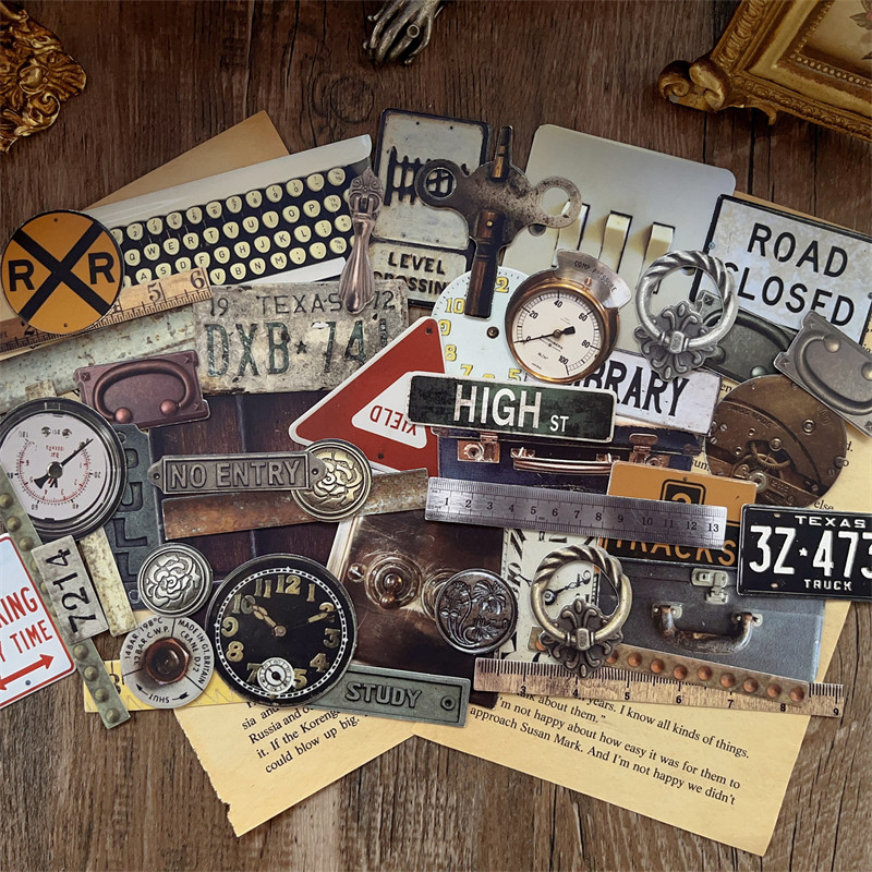 46pcs Vintage item collage elements Scrapbooking materials Paper