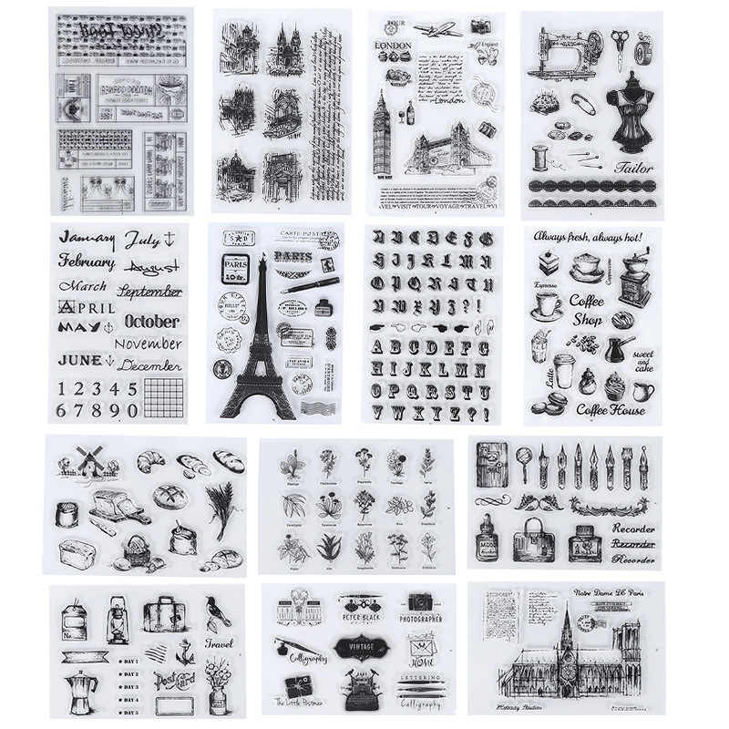 17 Style Clear Silicone Stamps for DIY Scrapbooking Card Making