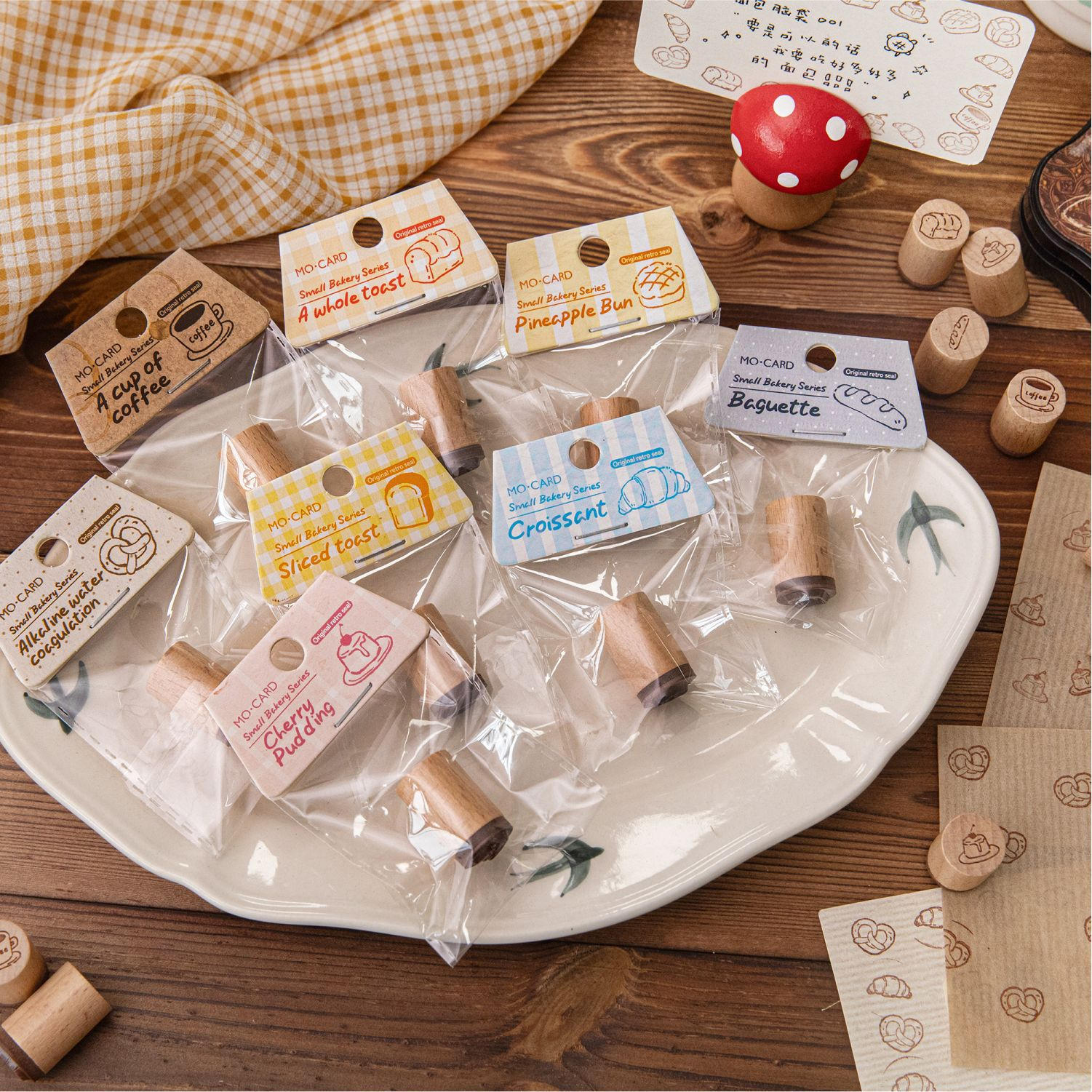 Cute coffee bread Rubber Wood Stamps
