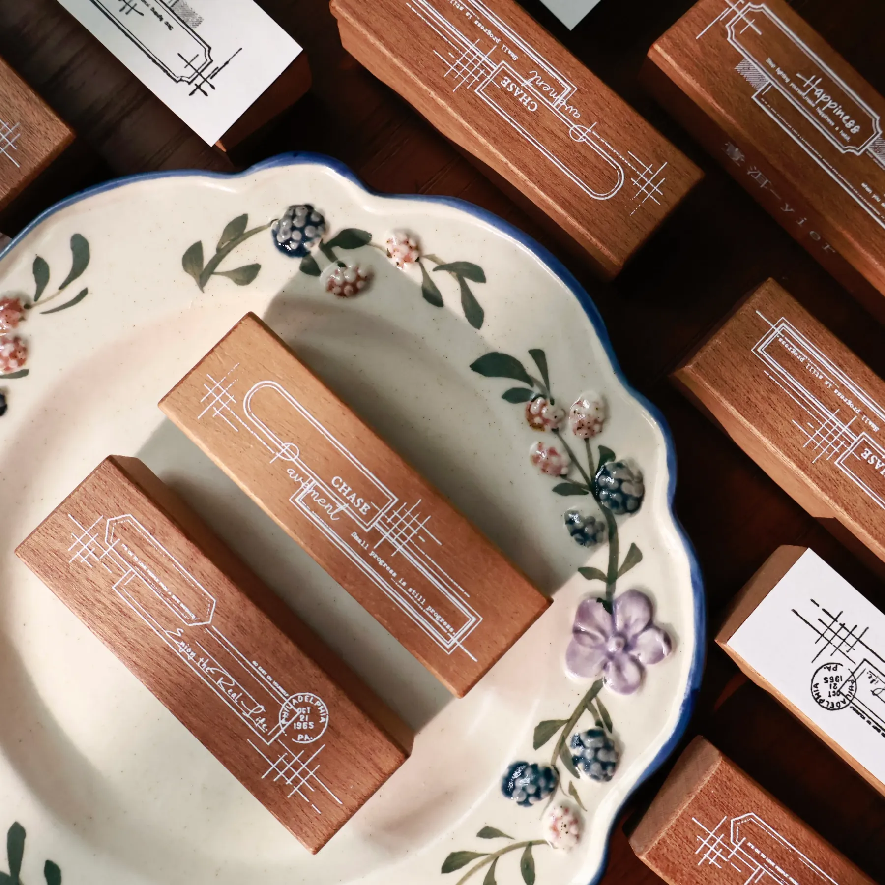 YIER Studio Basic lines Wood Stamp