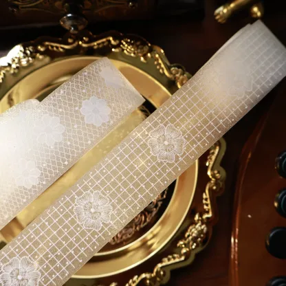 YIER Studio White lace-themed frosted PET 28mm*300cm