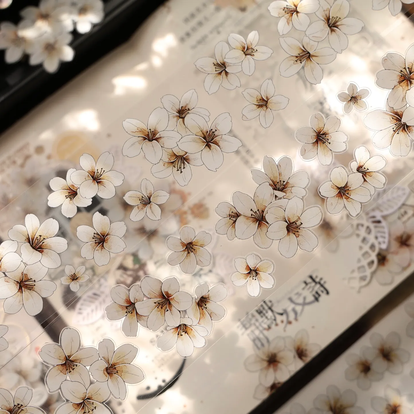 YIER Studio White flowers PET Washi Tape 1.97*196.85 inch