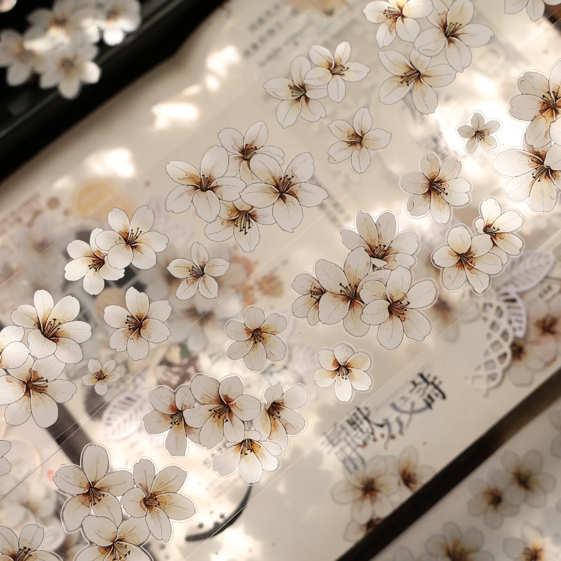 YIER Studio White flowers PET Washi Tape 1.97*196.85 inch