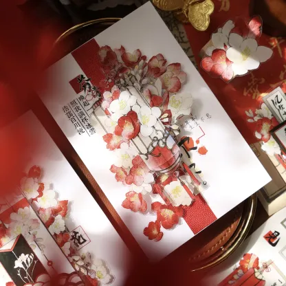 YIER Studio Red flowers PET Washi Tape 2.17*196.85 inch