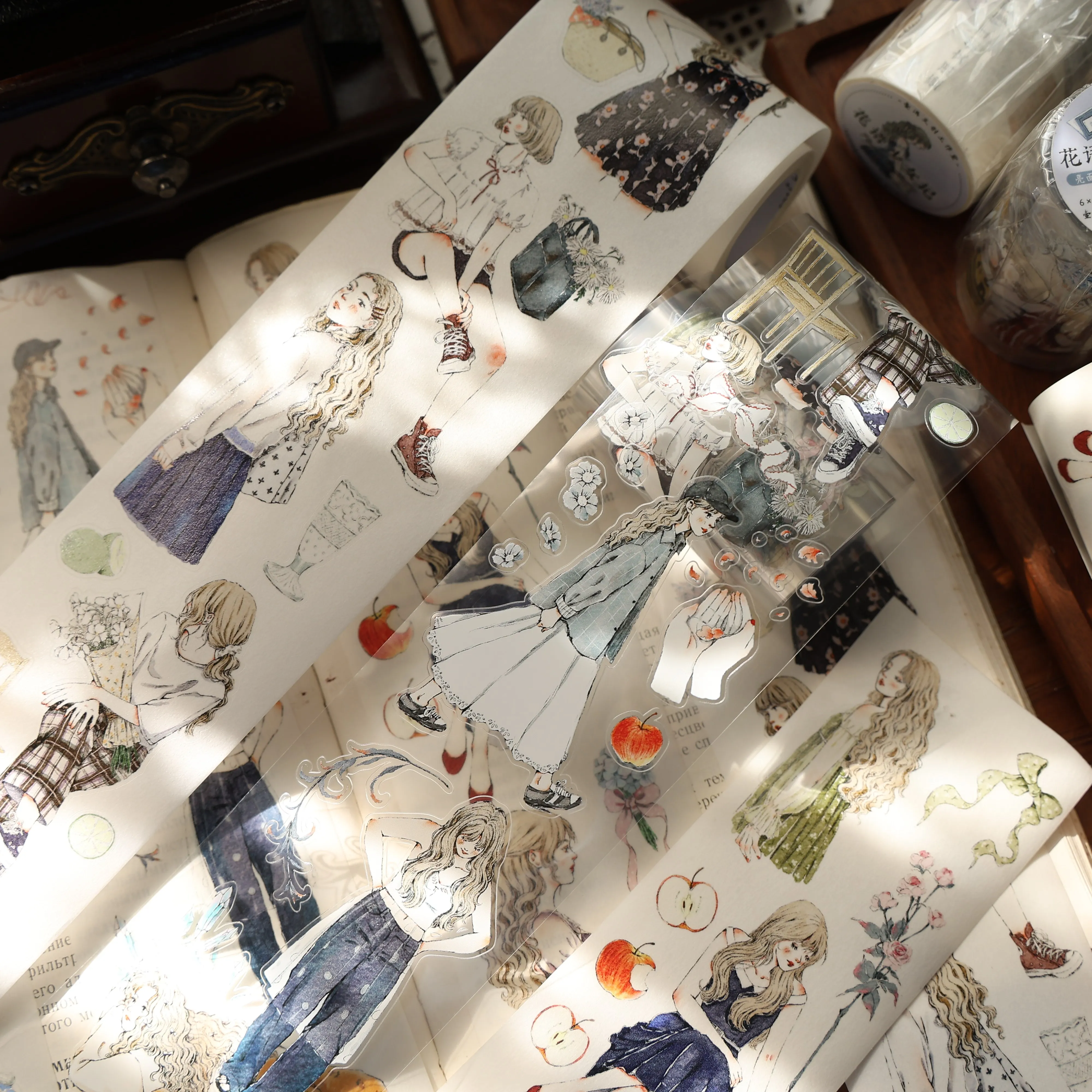 YIER Studio Girl PET Washi Tape 2.36*196.85 inch