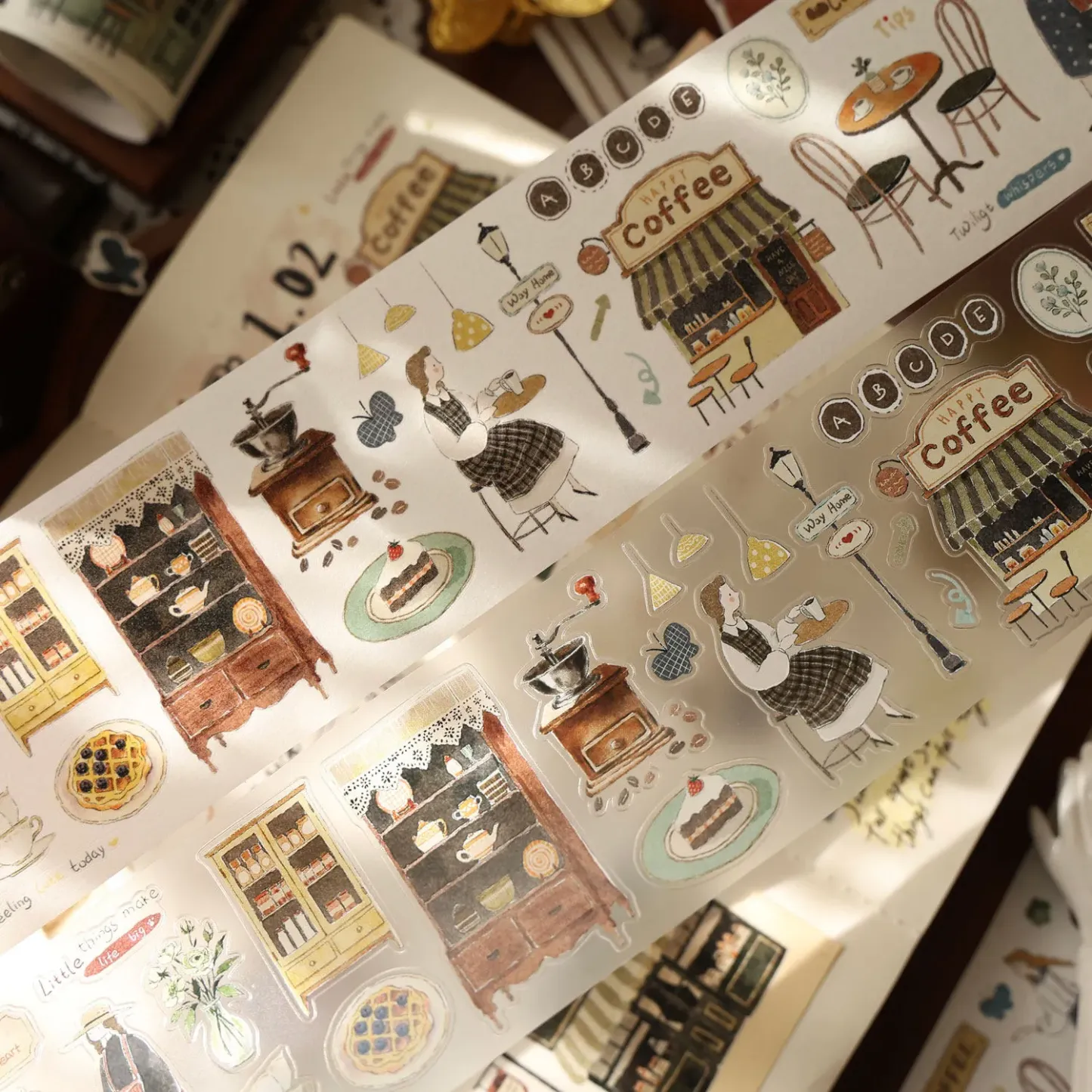 YIER Studio coffee shop Theme PET Washi Tape 2.36*196.85 inch