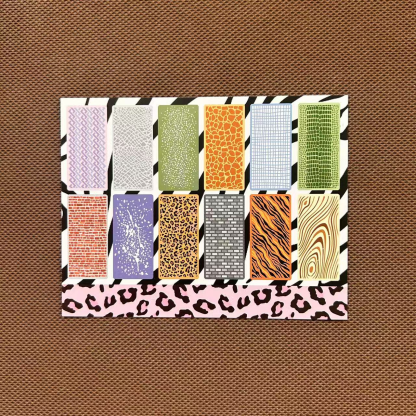 12Pcs Wood Texture on the Wall Stencils 8.66*4.13 inch