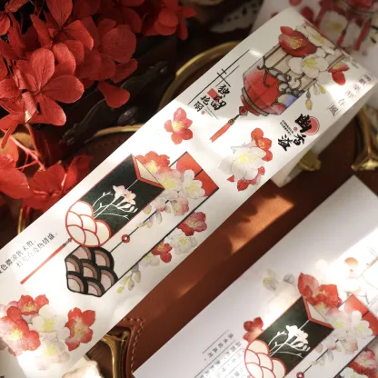 YIER Studio Red flowers PET Washi Tape 2.17*196.85 inch