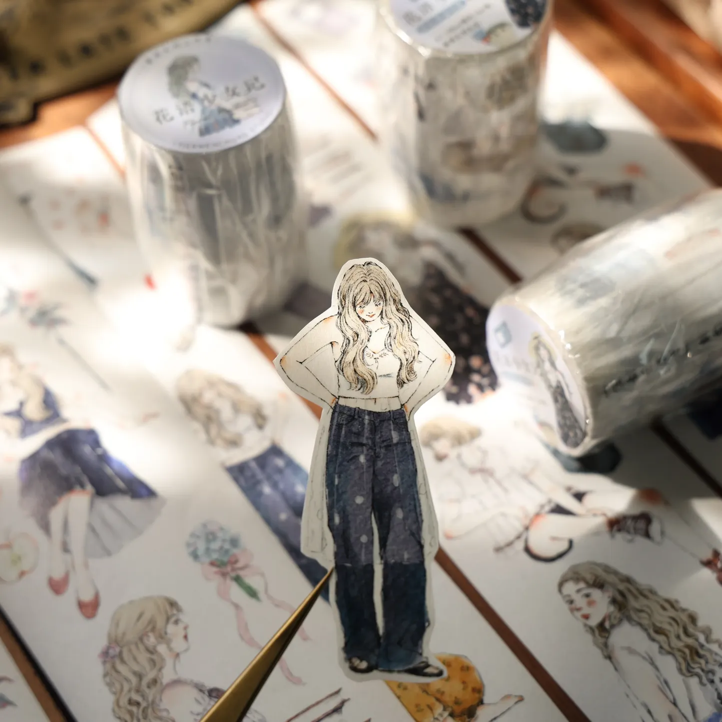 YIER Studio Girl PET Washi Tape 2.36*196.85 inch