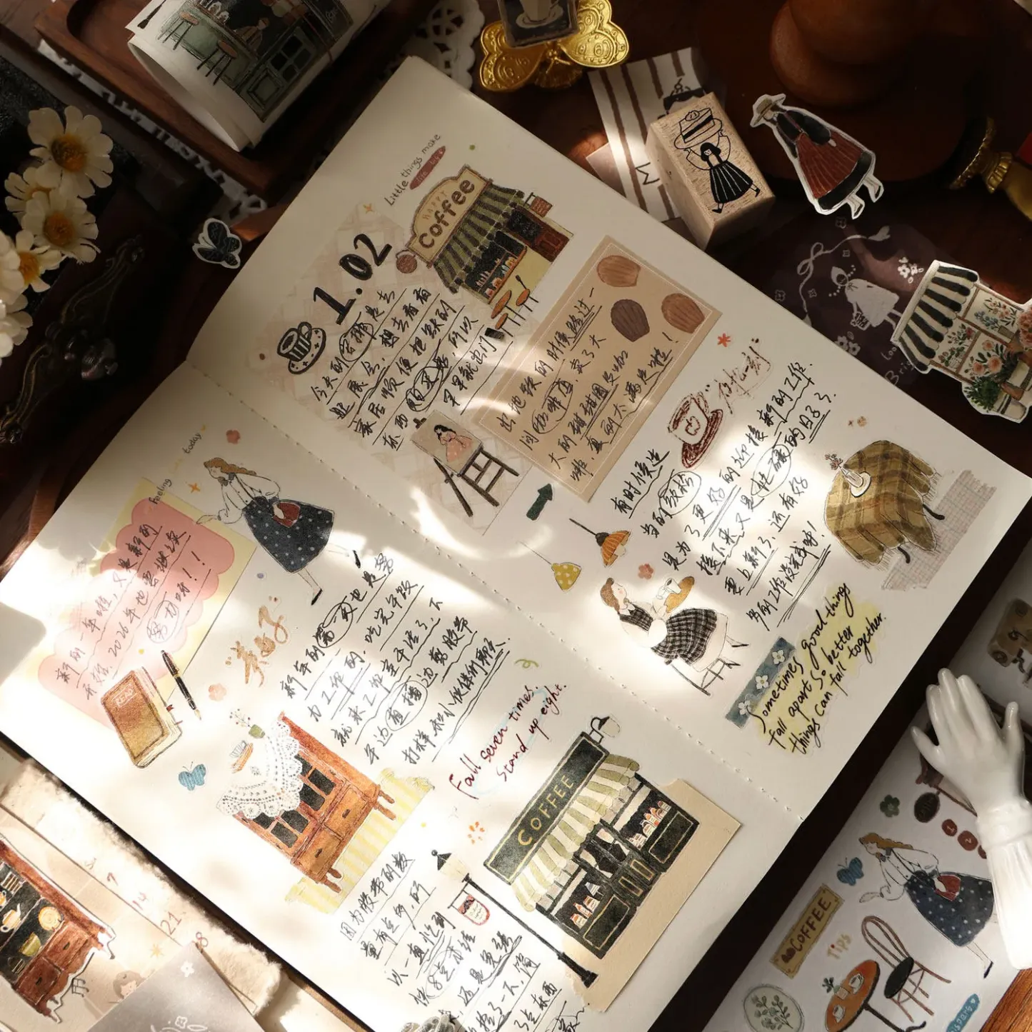 YIER Studio coffee shop Theme PET Washi Tape 2.36*196.85 inch