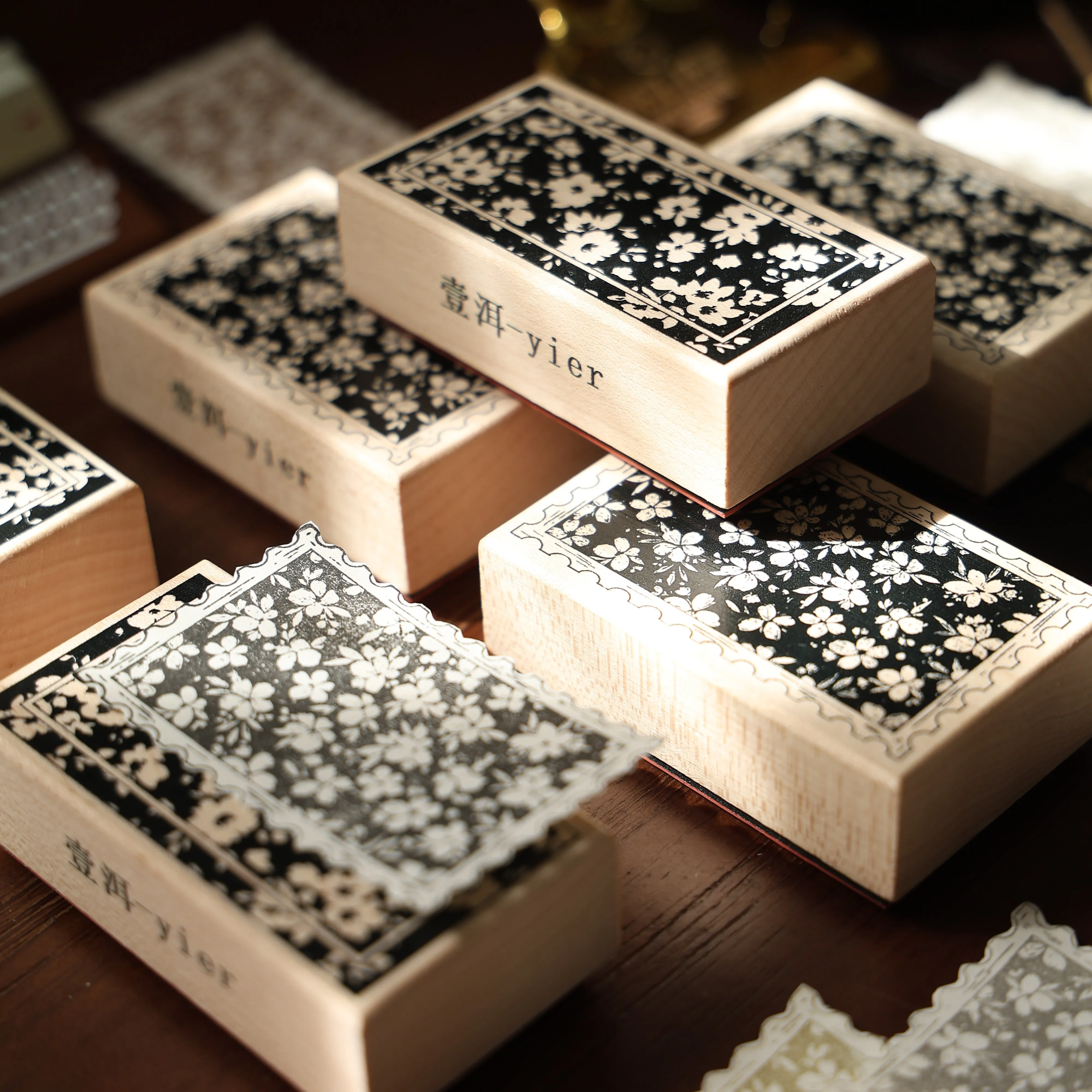 YIER Studio Floral Wood Stamp
