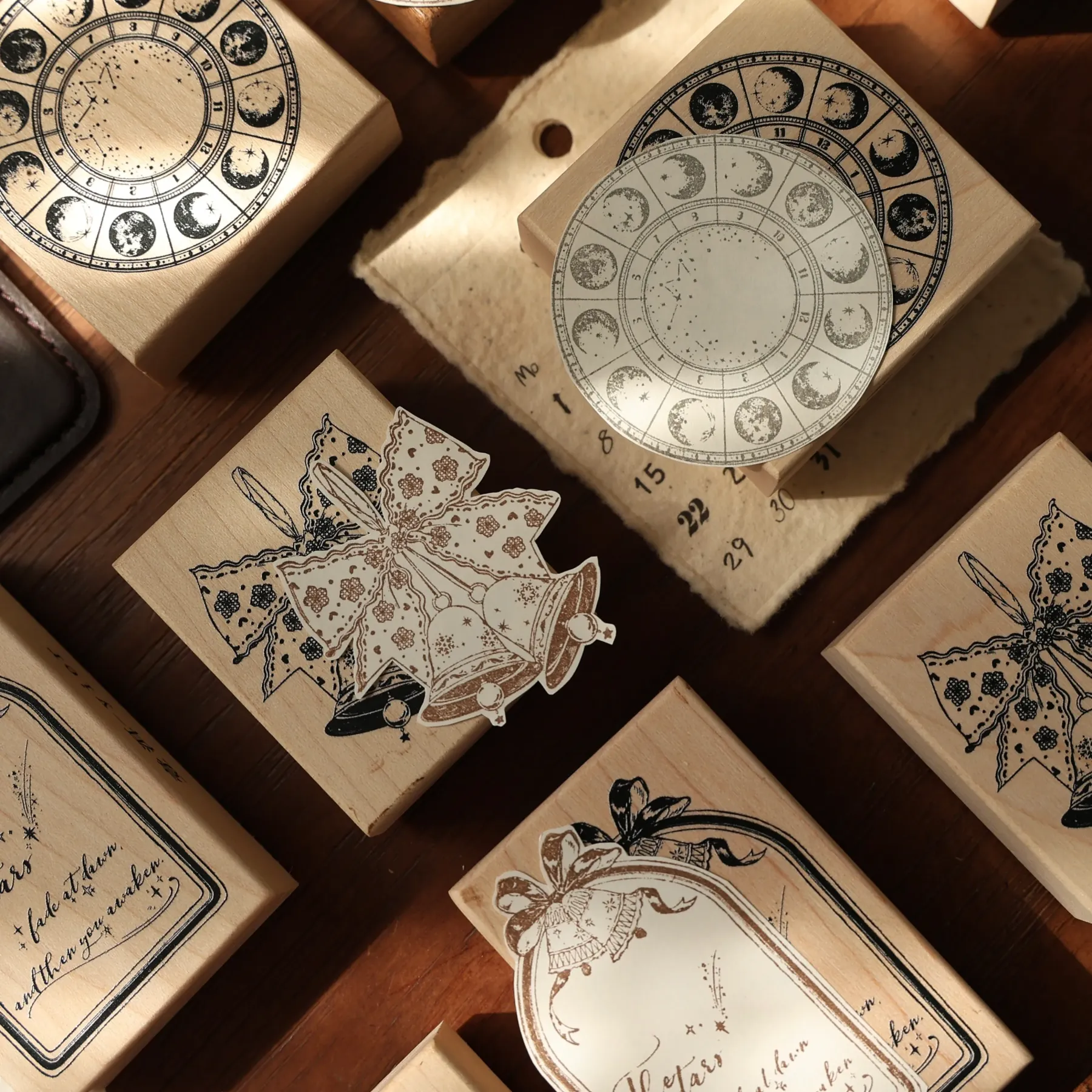 YIER Bell Window Compass Wood Stamp