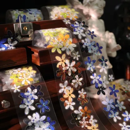 YIER Studio Pre-cut Small flowers PET Tape 2.17*196.85 inch