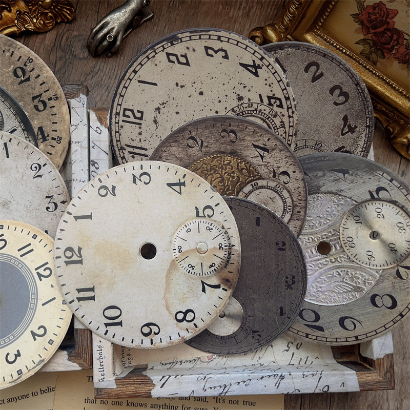 12pcs Vintage clock face Scrapbooking materials