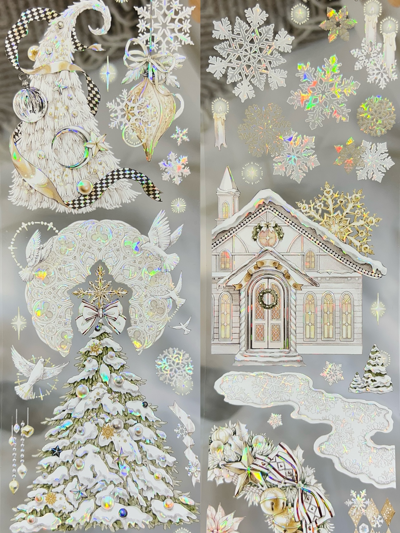 7mm*100cm/loop Shine Snowy Christmas Christmas Series Tape