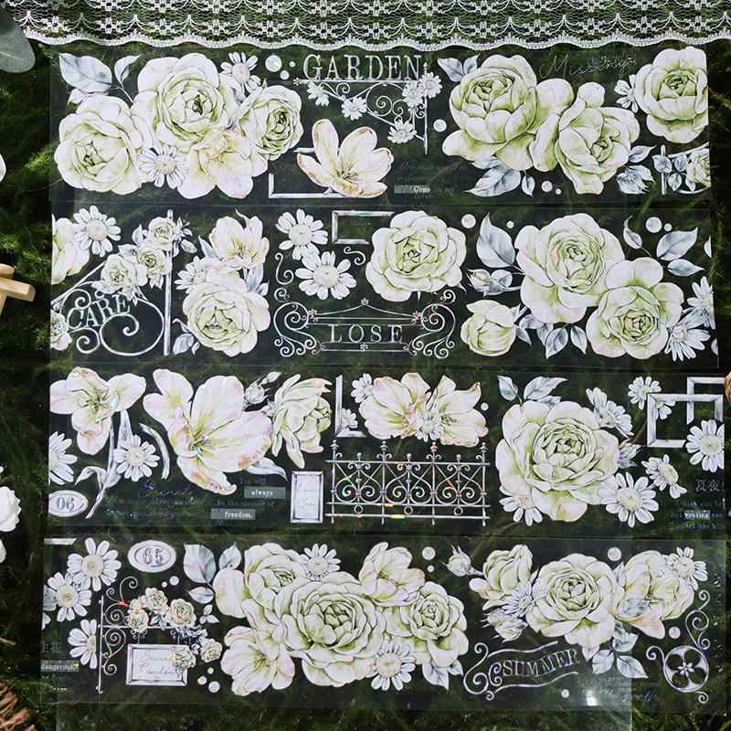 OKMT Studio Vintage Green Purple Brown Floral PET Tape
