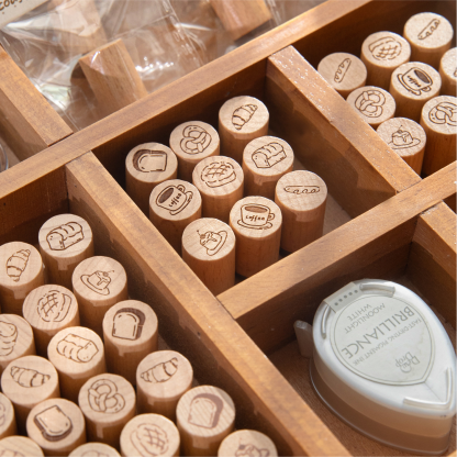 Cute coffee bread Rubber Wood Stamps