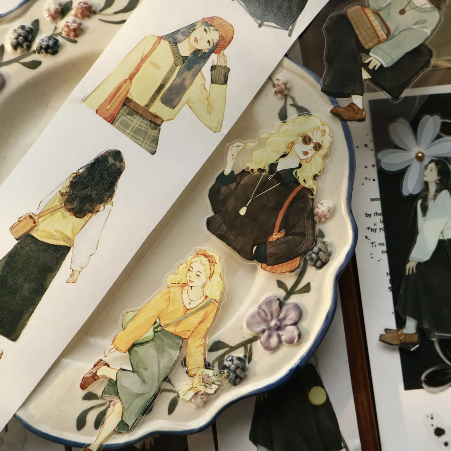 YIER Studio Retro Girl Washi PET Tape 2.17 * 78.74 inch