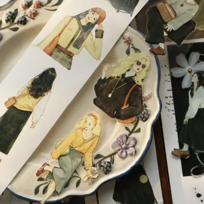 YIER Studio Retro Girl Washi PET Tape 2.17 * 78.74 inch