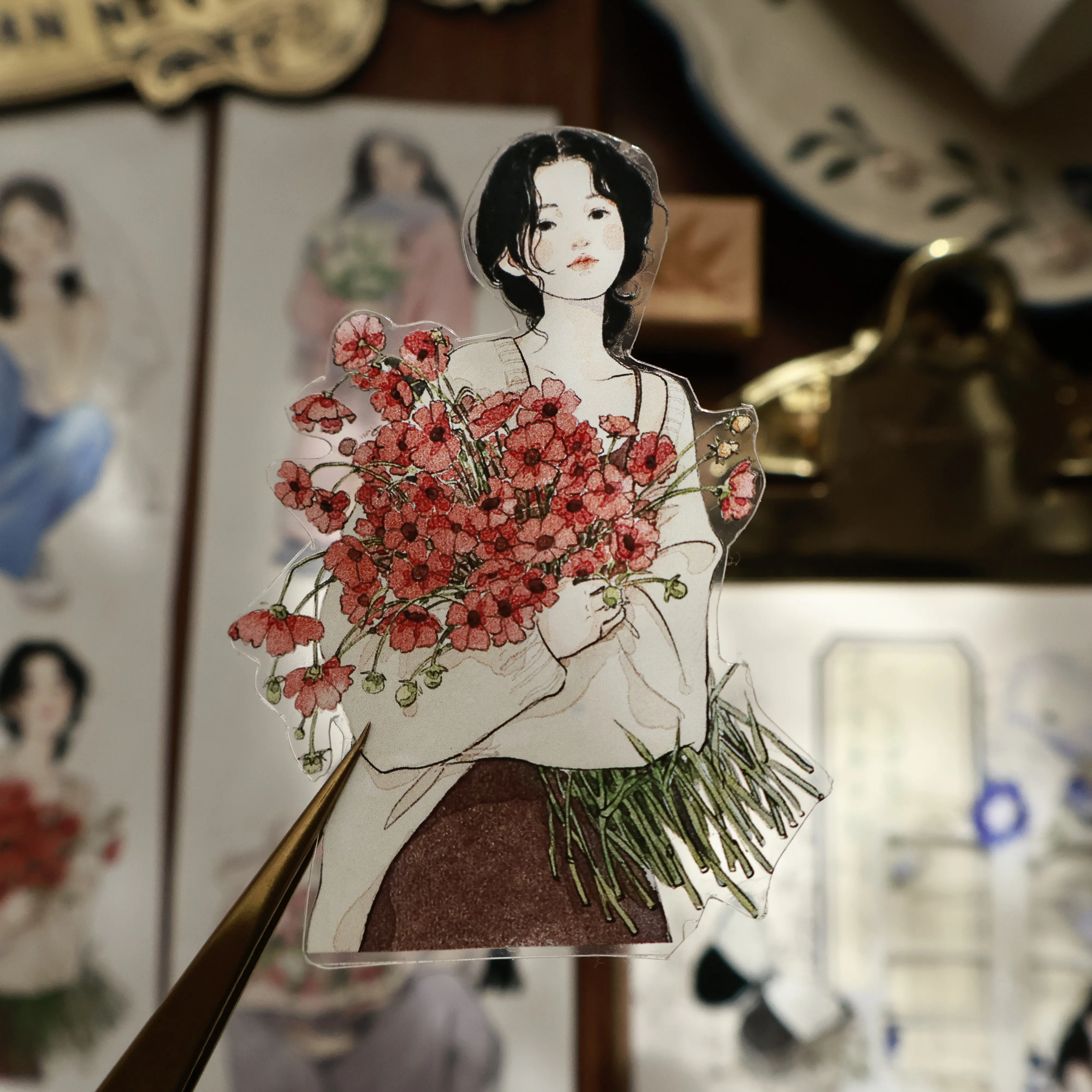 YIER Studio Sweet Girl Washi PET Tape 2.17 * 78.74 inch