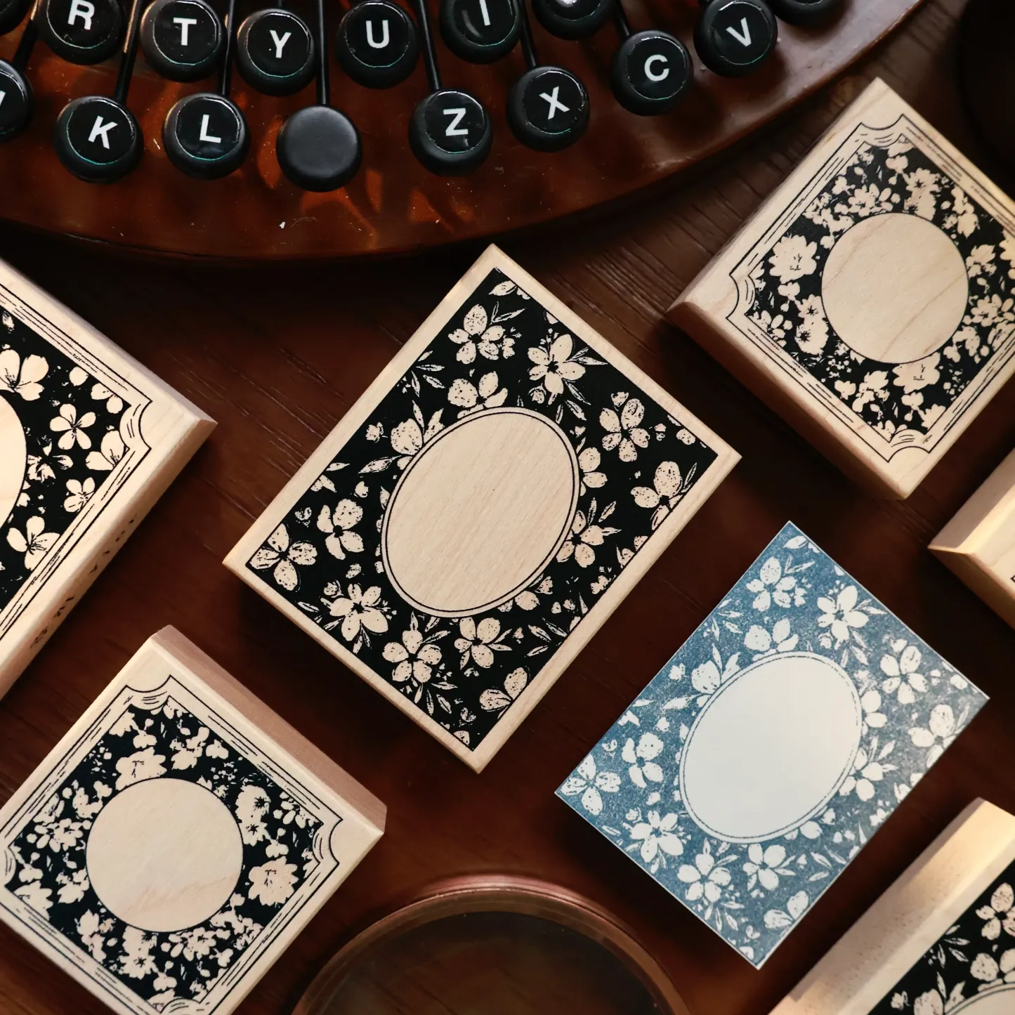 YIER Studio Flower Frame Wood Stamp