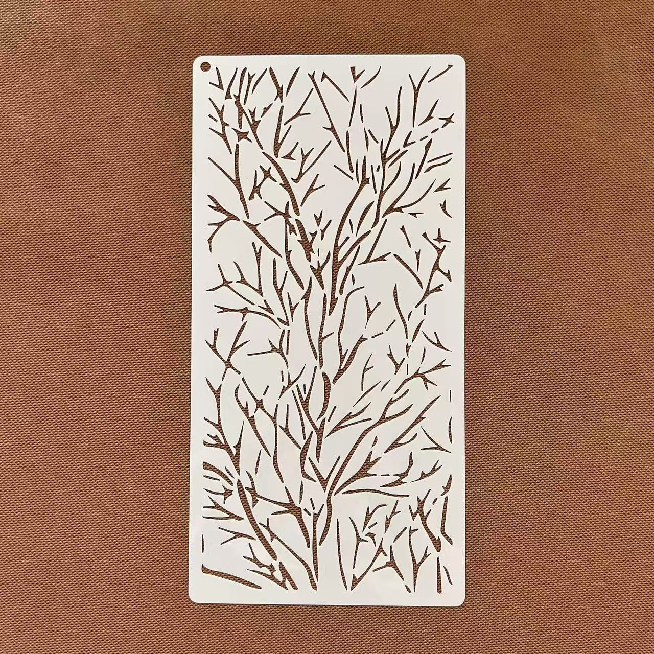 8Pcs Texture Tree branches flowers Stencils 8.66*4.13 inch
