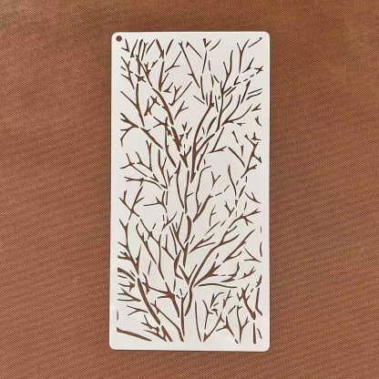 8Pcs Texture Tree branches flowers Stencils 8.66*4.13 inch