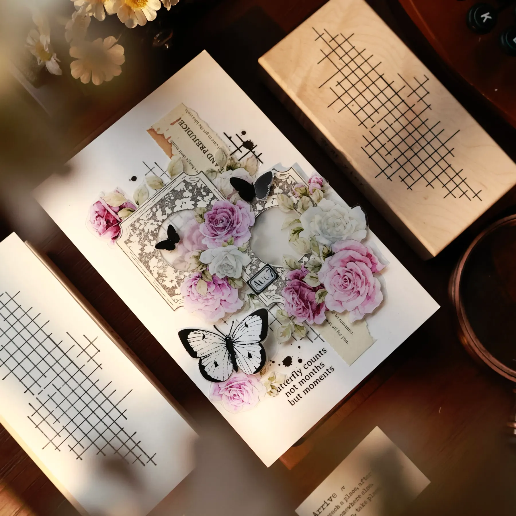 YIER Studio Lines Fog Wood Stamp