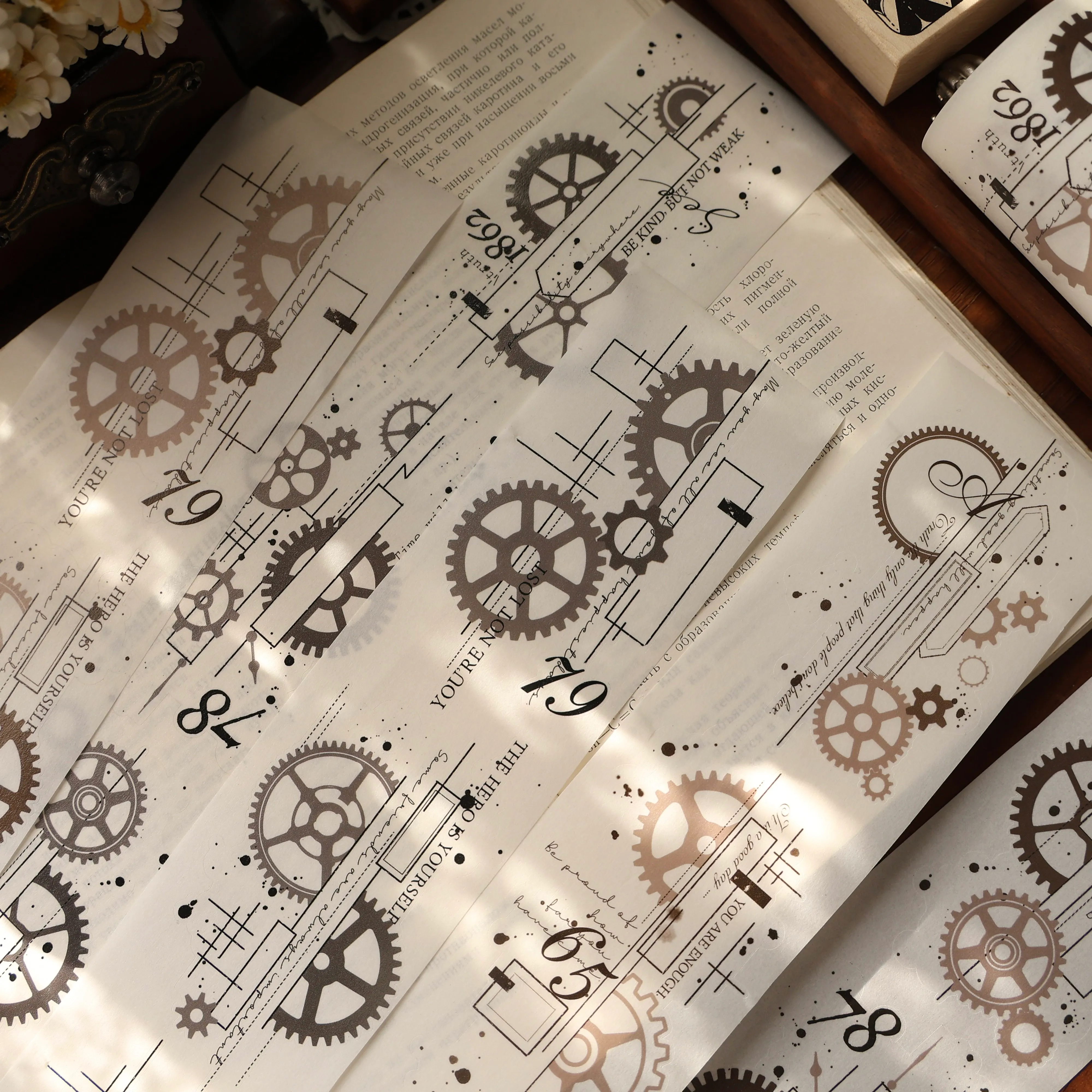 YIER Studio Gear theme PET Washi Tape 2.36*196.85 inch