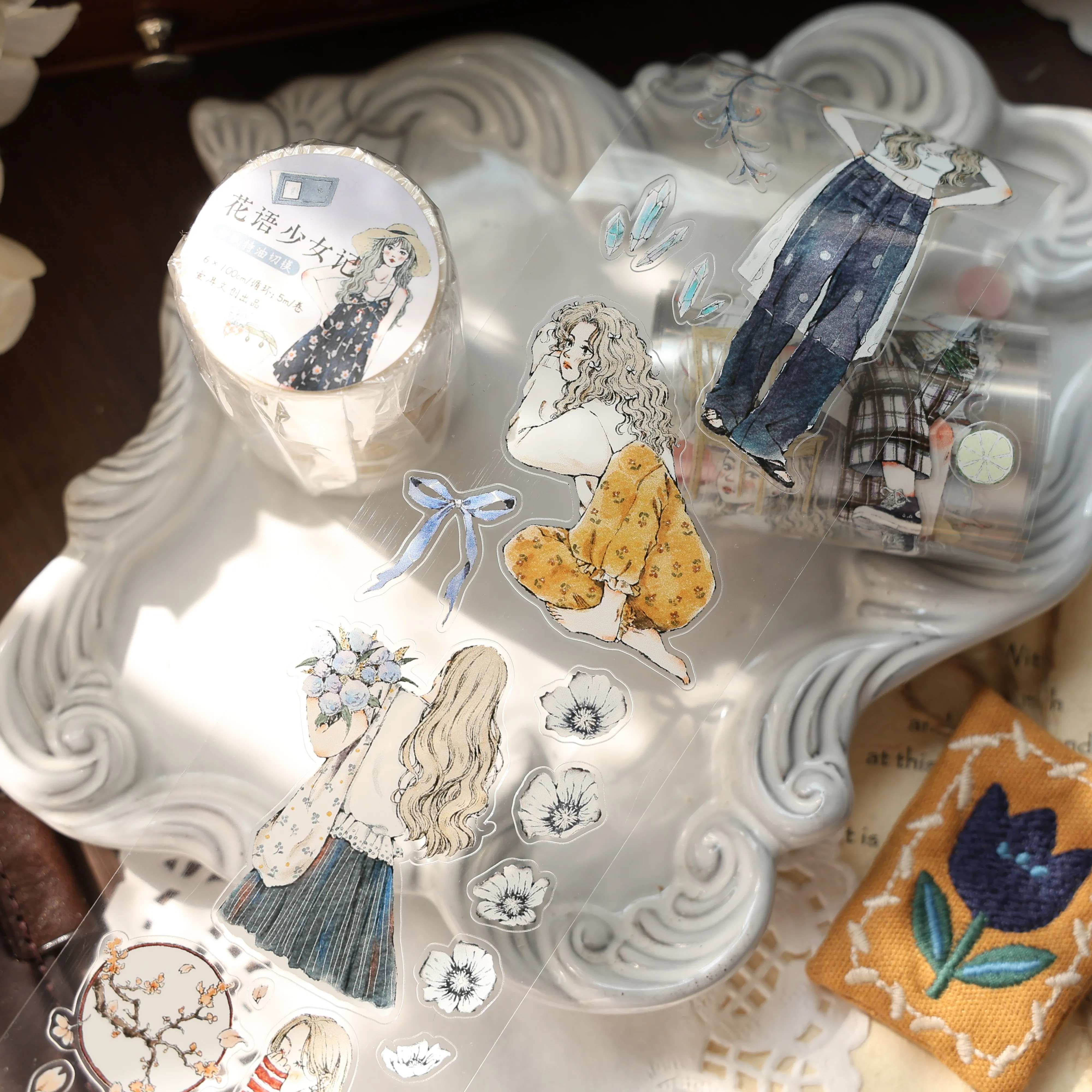 YIER Studio Girl PET Washi Tape 2.36*196.85 inch