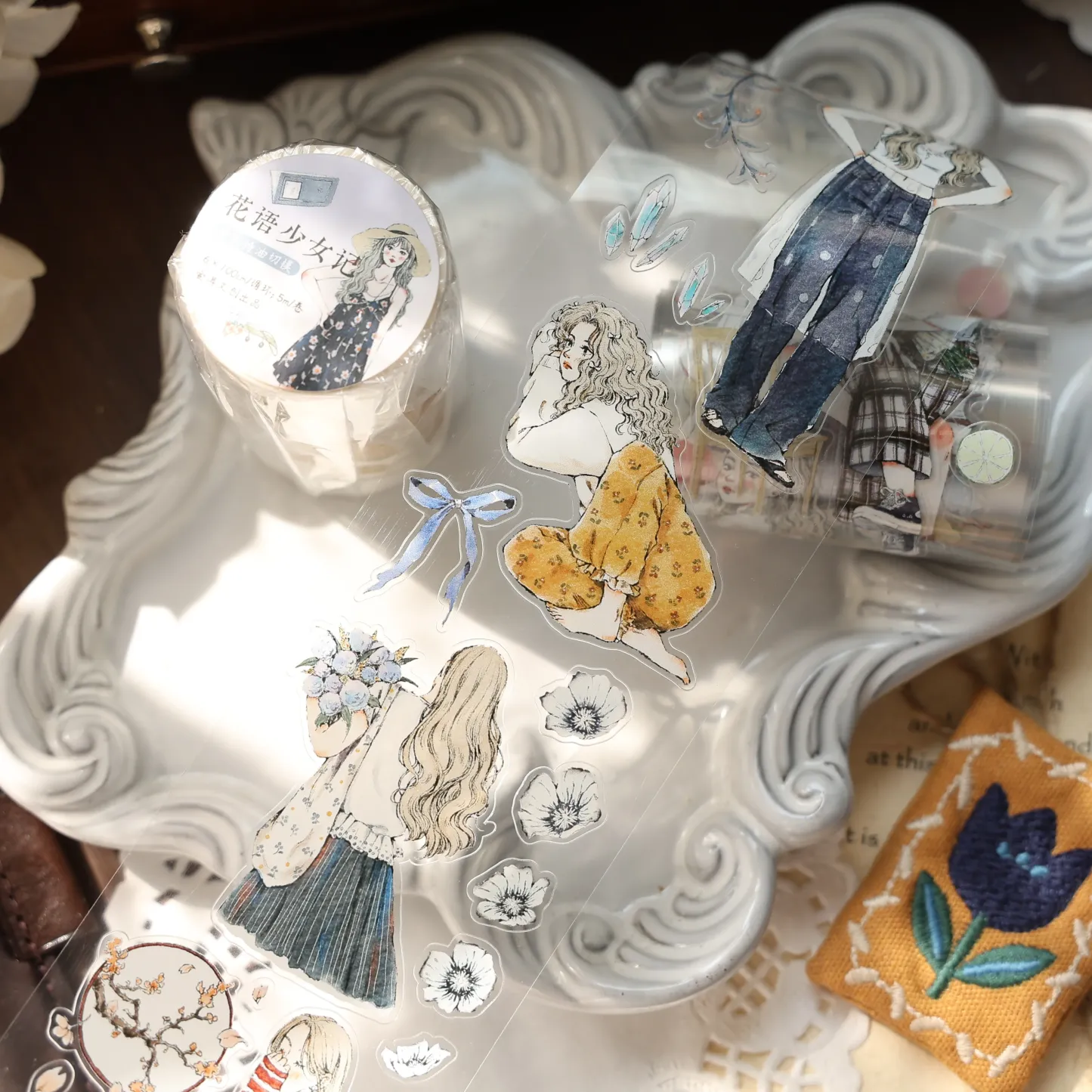 YIER Studio Girl PET Washi Tape 2.36*196.85 inch