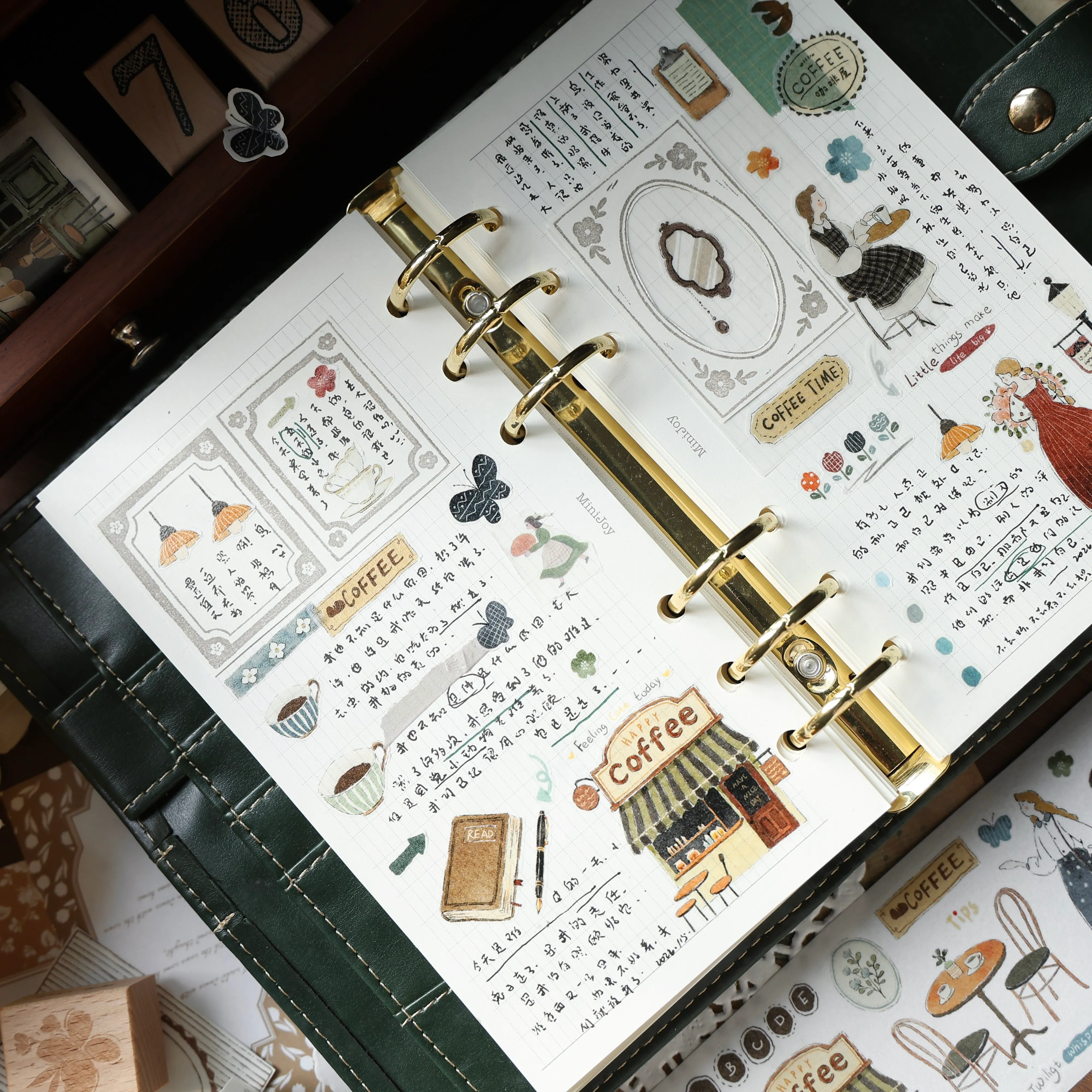 YIER Studio coffee shop Theme PET Washi Tape 2.36*196.85 inch