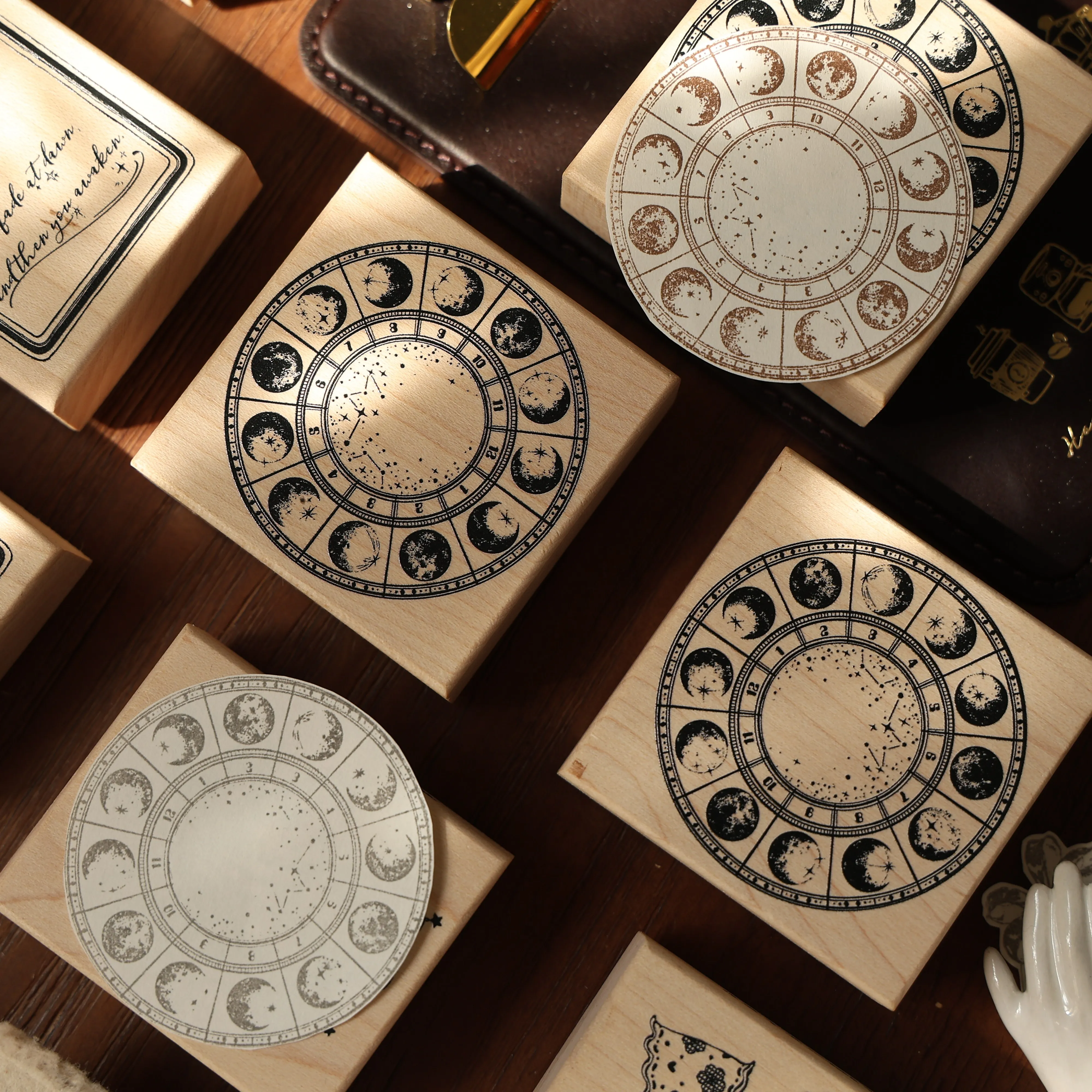 YIER Bell Window Compass Wood Stamp