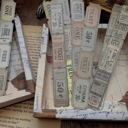 22pcs Vintage-style old ticket drop Scrapbooking materials