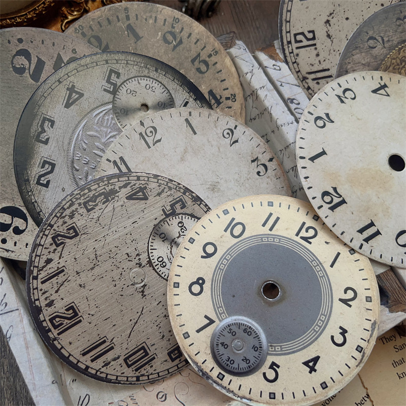12pcs Vintage clock face Scrapbooking materials