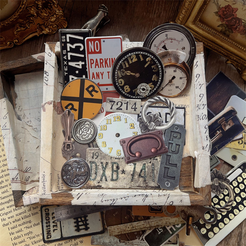 46pcs Vintage item collage elements Scrapbooking materials Paper