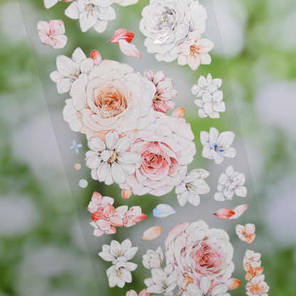 OKMT Floral Figure Multi-Design Shell Pearl Foil PET Washi Tape