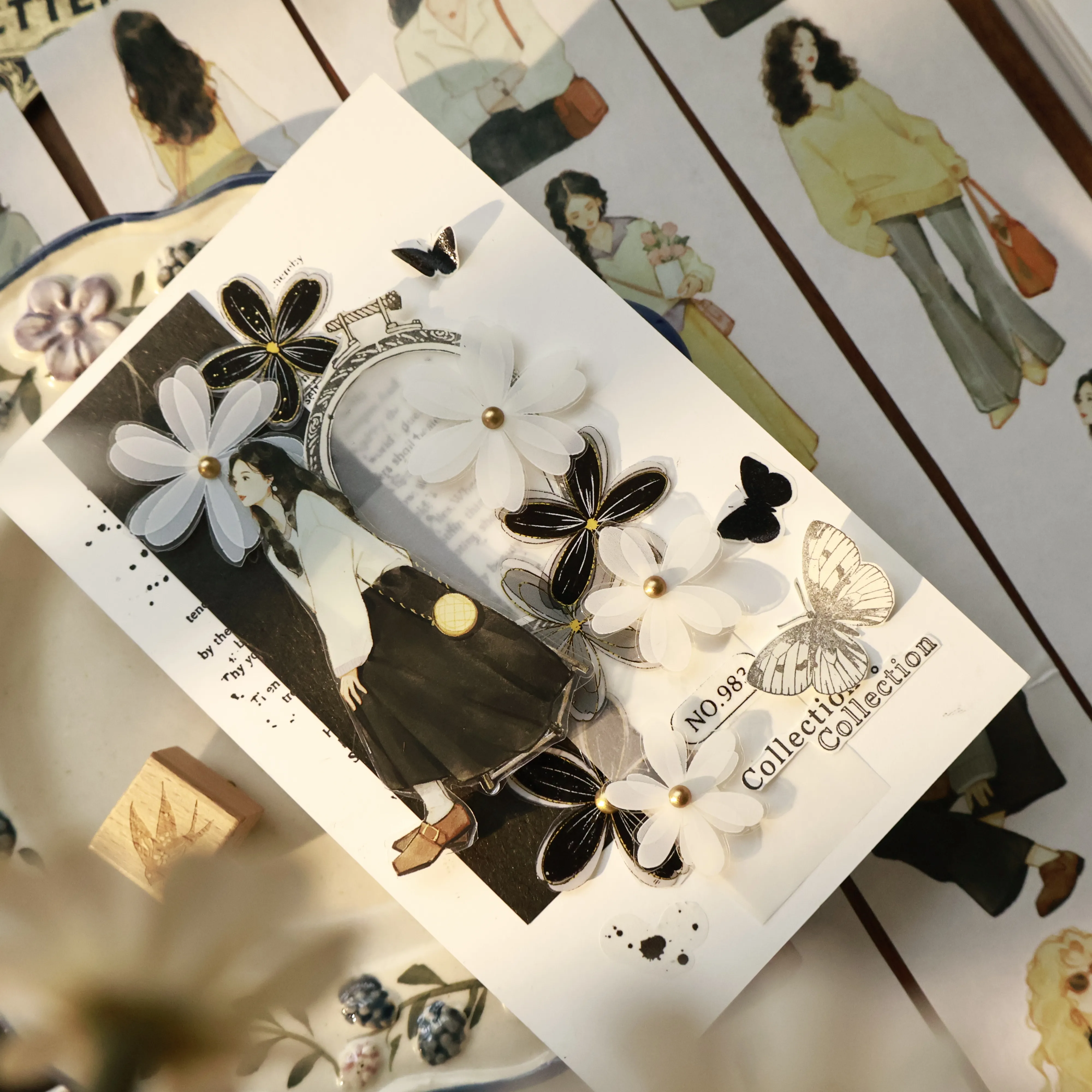 YIER Studio Retro Girl Washi PET Tape 2.17 * 78.74 inch