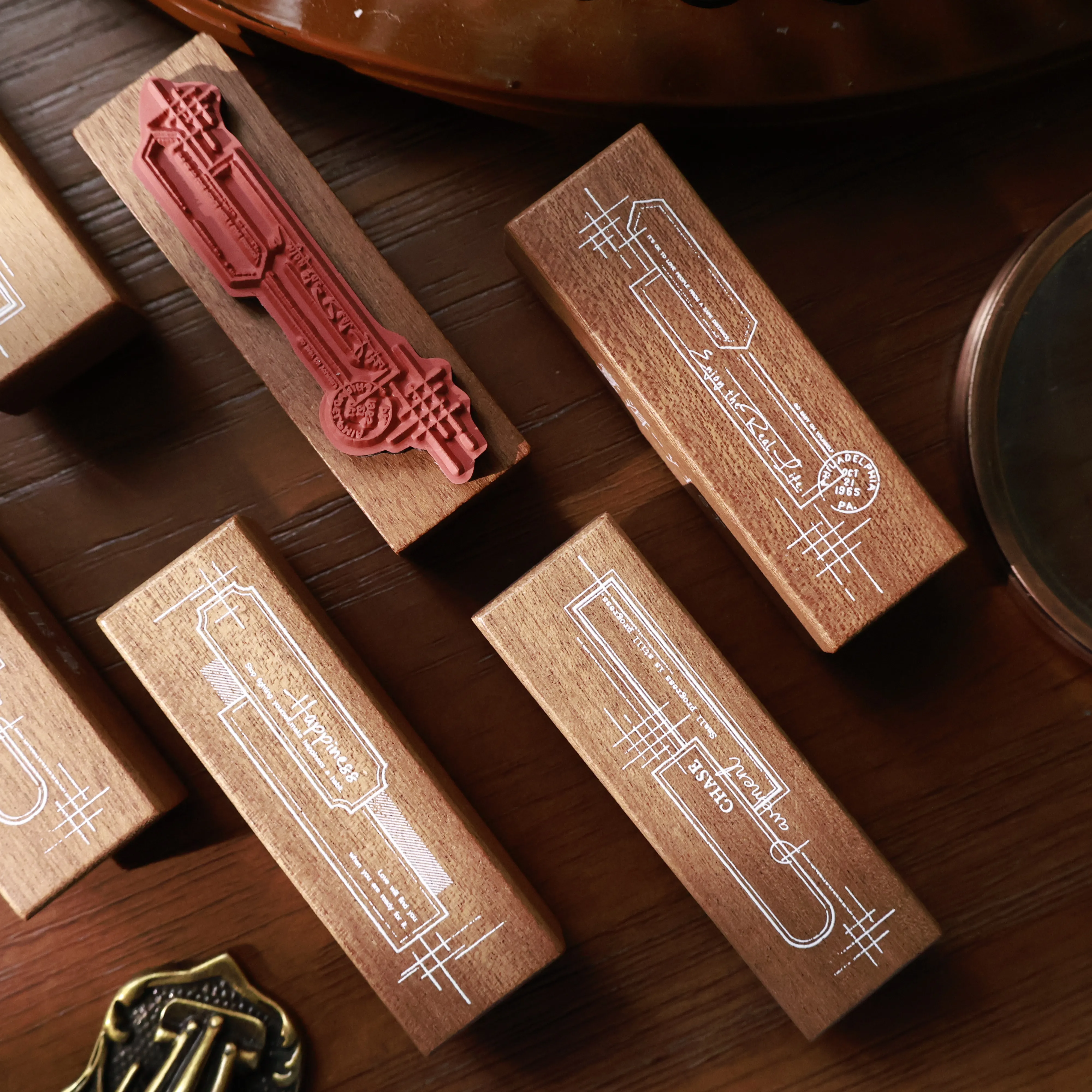 YIER Studio Basic lines Wood Stamp