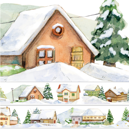 OKMT Studio Winter House Theme PET Tape
