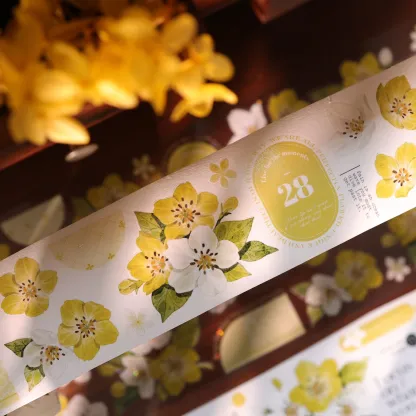 YIER Studio Pre-cut Yellow Pear blossoms PET Tape 2.17*236.22 inch
