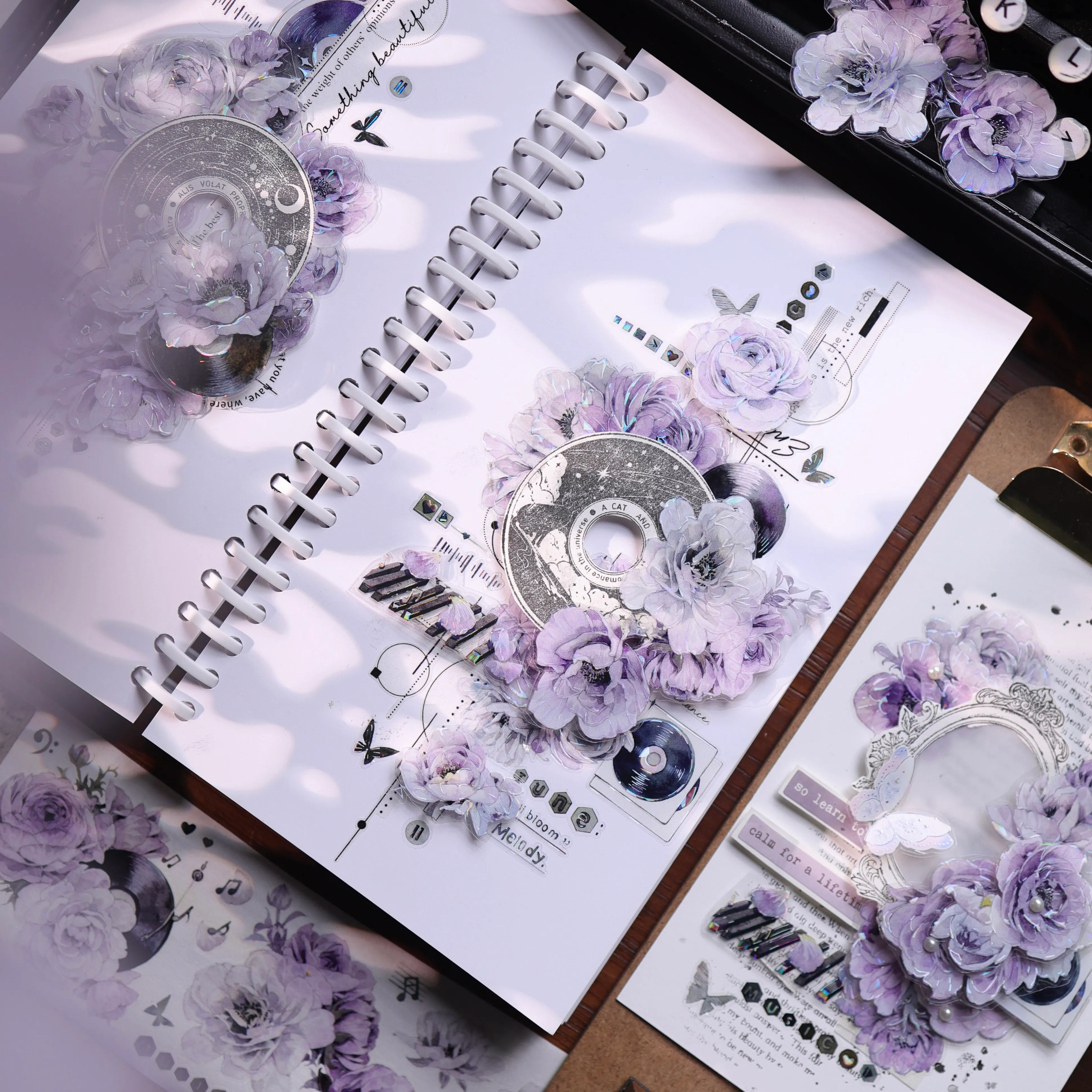 YIER Studio Pre-cut Purple flowers PET Tape 2.36*196.85 inch